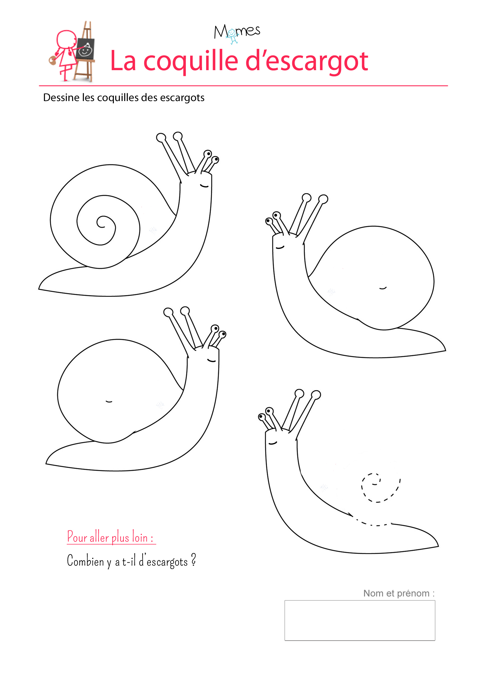 modele spirale escargot maternelle