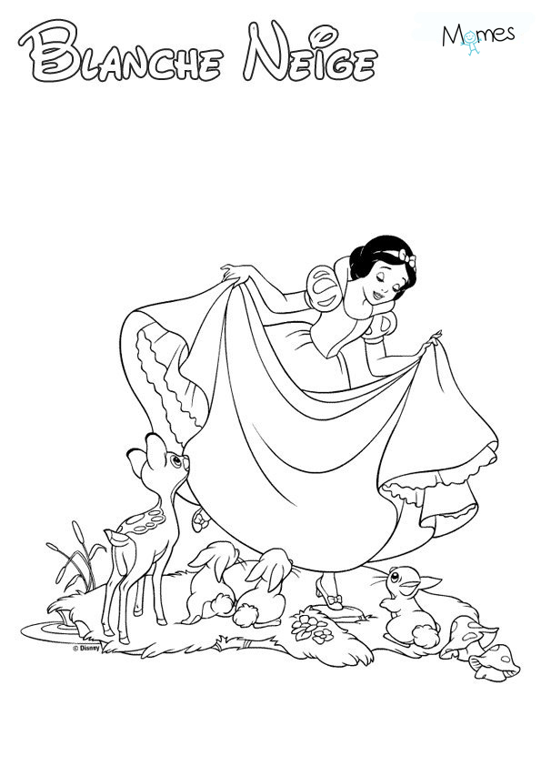 Coloriage Blanche-Neige - Momes.net