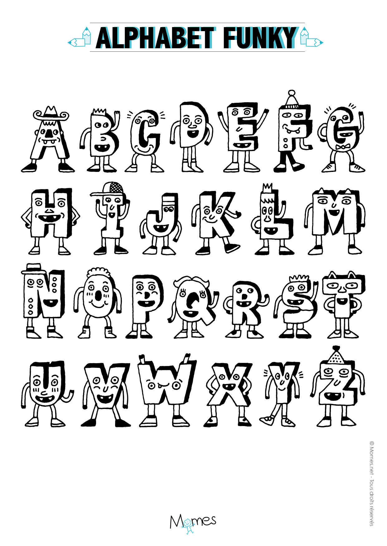 Lovely Alphabet Rigolo A Colorier 6 Alphabet Coloriage