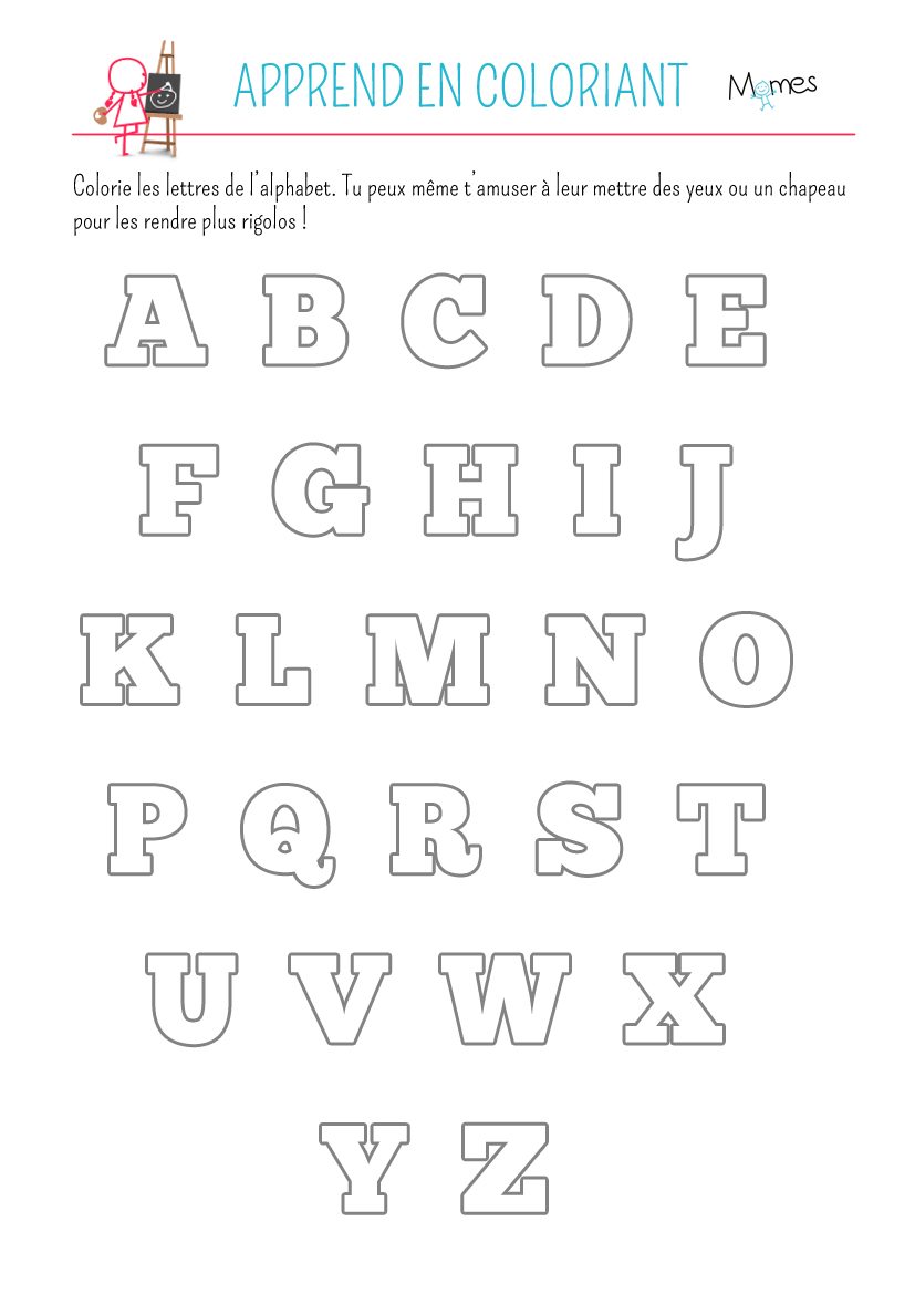 coloriage alphabet pour enfant 4 ans