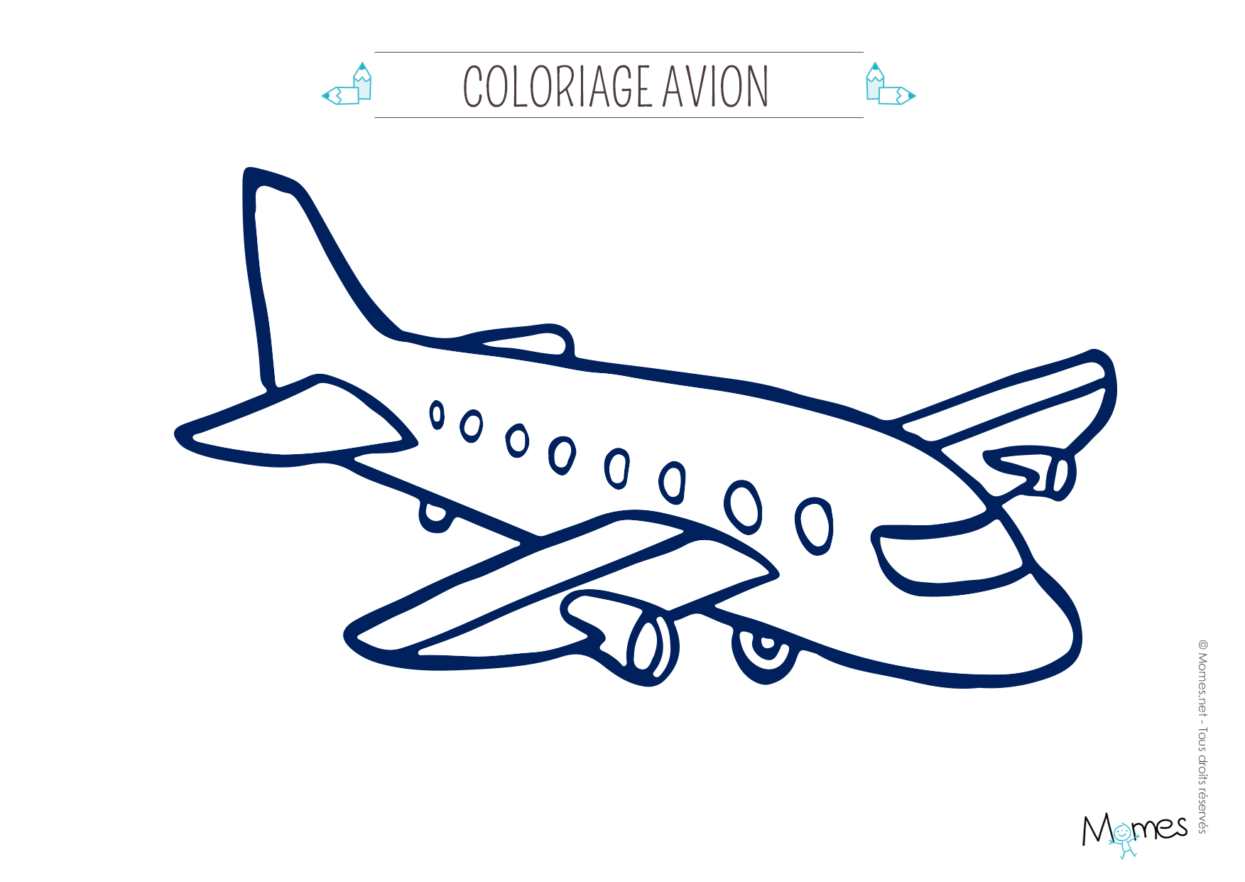Coloriage Couleur Avion Enfants  30000 ++ collections de pages à